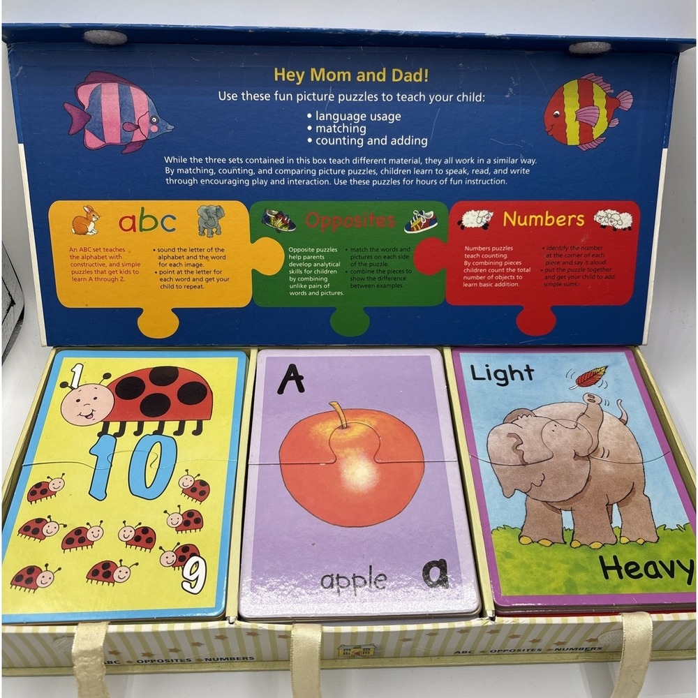 Easy Learning Flashcard Puzzles Language & Math Fun Learning! Pre- Owned - Picture 5 of 10